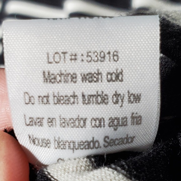 Poof! Striped V-Neck Long Sleeve Top Black White Size Medium - Picture 7 of 8